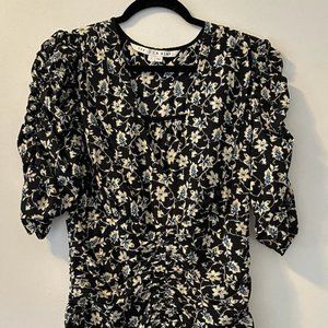 Veronica Beard Floral Ruched Mini Dress